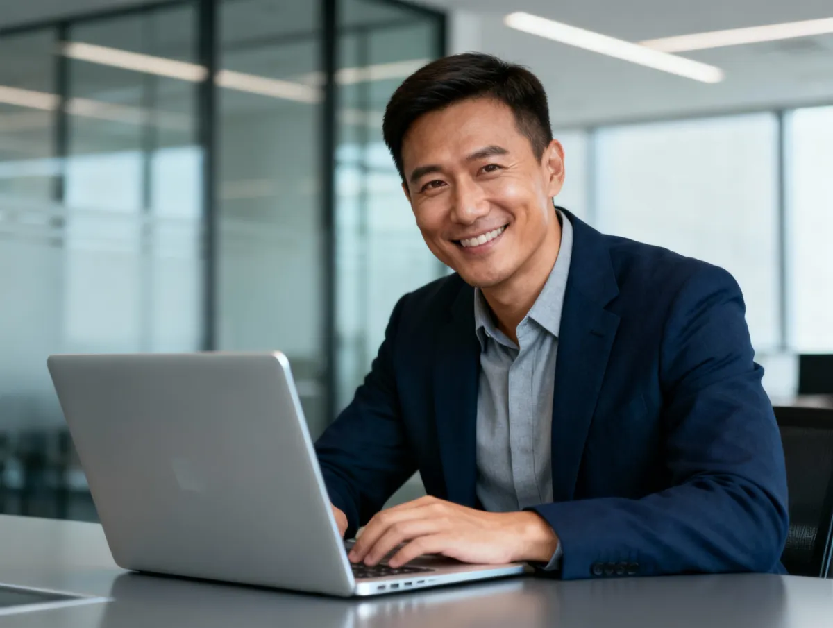 Homem networking escritório